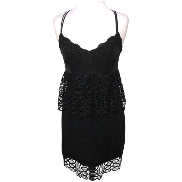 Gianni Bini Monica Lace Peplum Dress Black Size 10 EUC - Picture 2 of 9